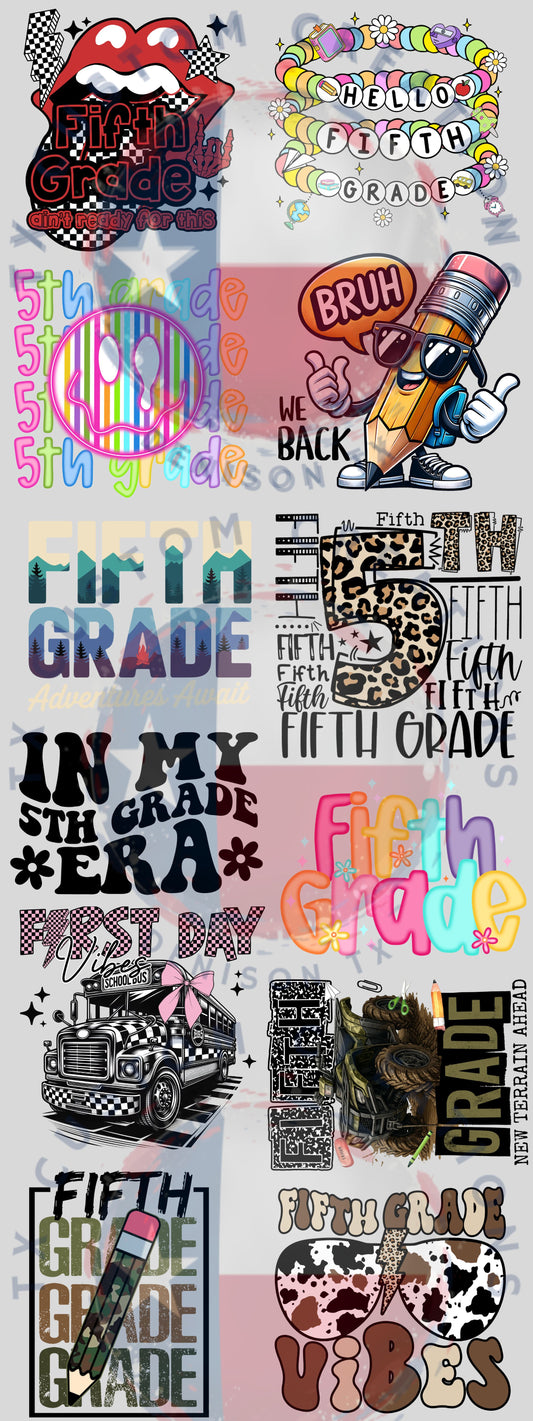 5th Grade Pre Made Gang Sheet