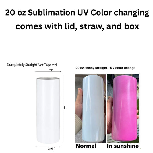 20 oz Sublimation Straight UV Color Changing