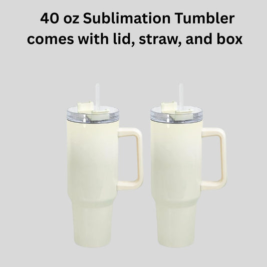 Blank 40 oz Off White Sublimation Tumbler