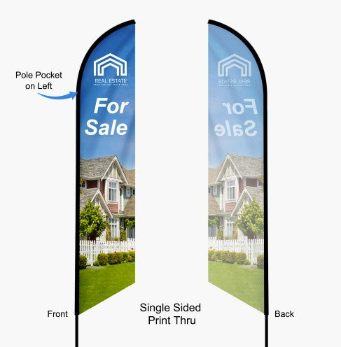 Feather Angled Flag and Pole
