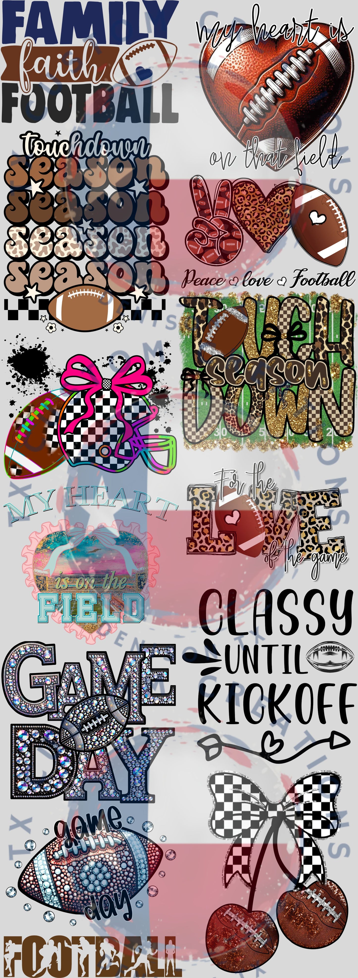 Football General Premade Gang Sheet