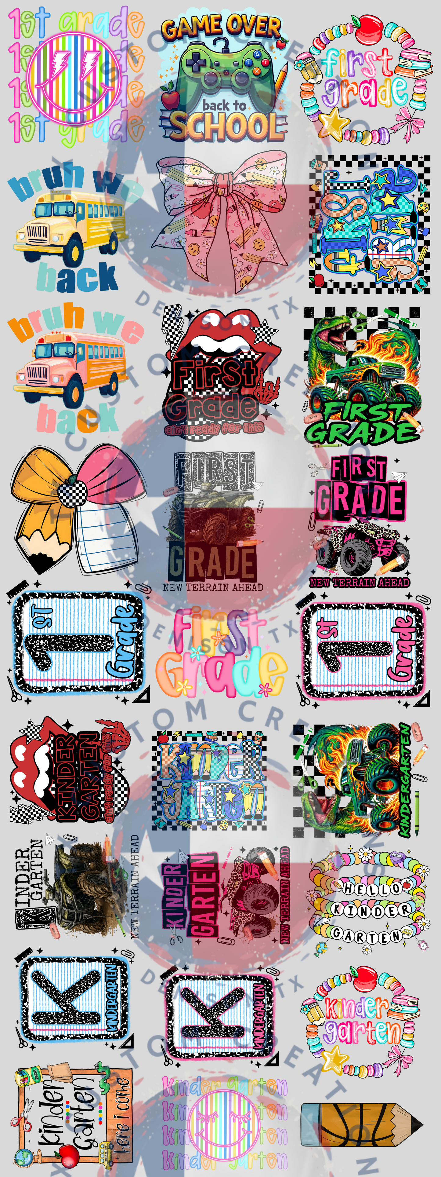 Kinder/First Grade Pre Made Gang Sheet