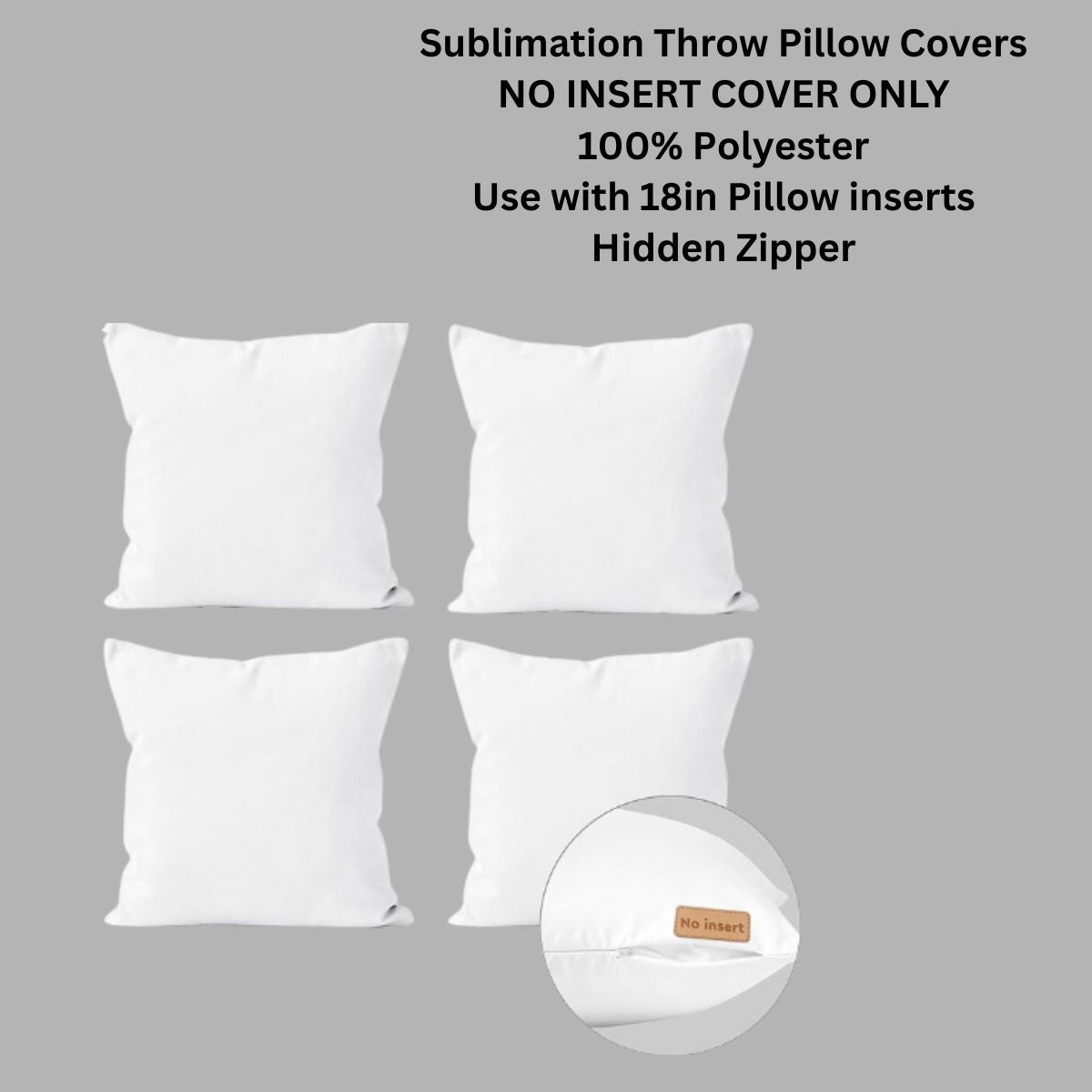 Blank Sublimation Throw Pillow Covers (COVER ONLY)