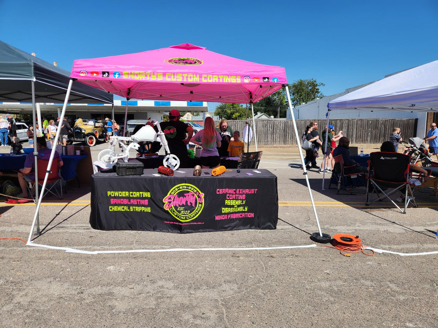 10x10 Solid Color Tent with logo and website