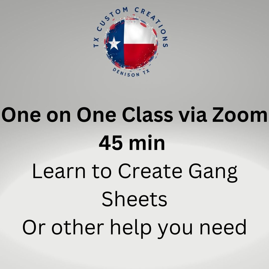 One on One Gang Sheet Creation Class