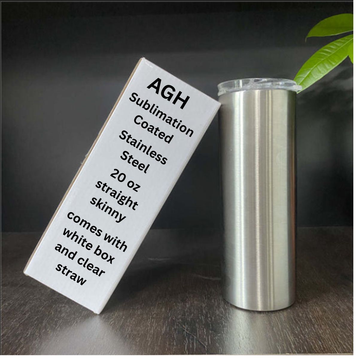 Blank stainless 20 oz skinny straight sublimation tumbler