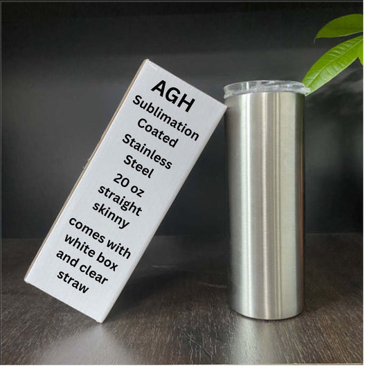 Blank stainless 20 oz skinny straight sublimation tumbler