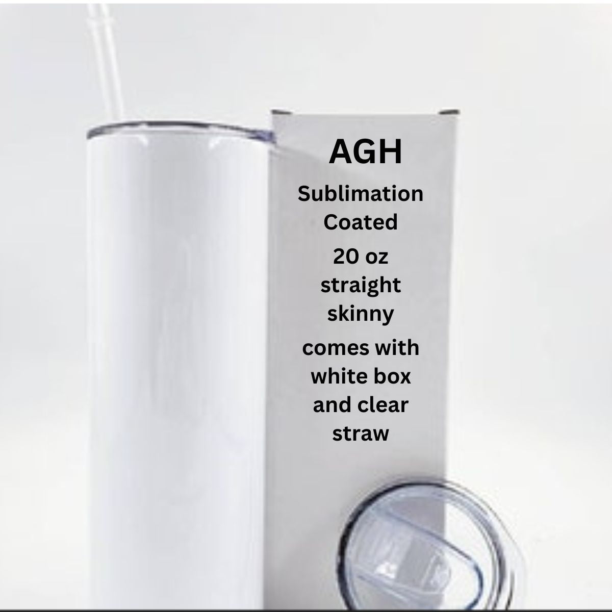 Blank white 20 oz skinny straight sublimation tumbler