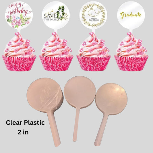 Blank Clear Plastic Cupcake Toppers