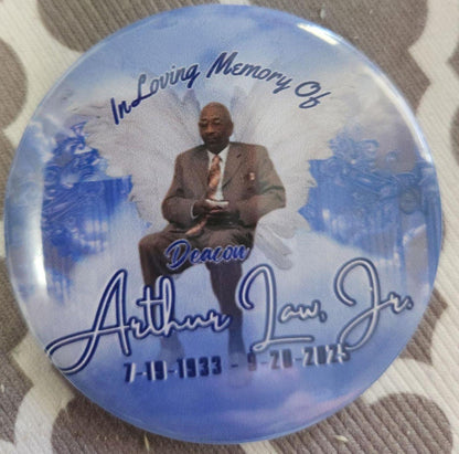Bling Memorial Buttons 2.25 in