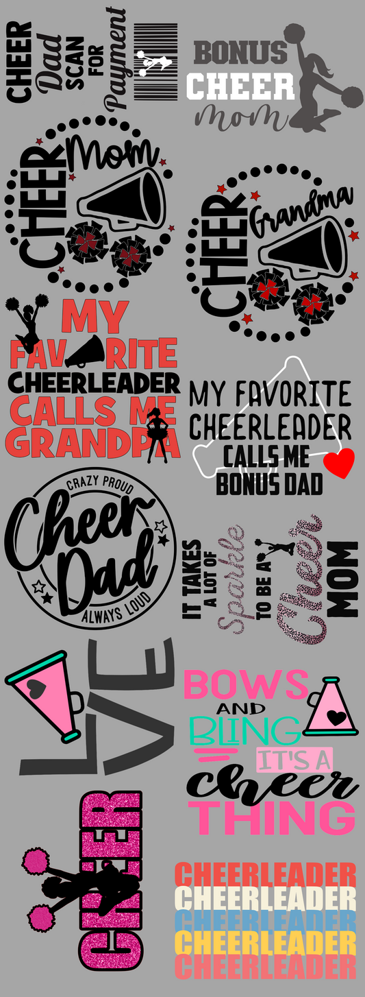 Cheerleading Family Adult Size Images 22x60 Printed and Shipped
